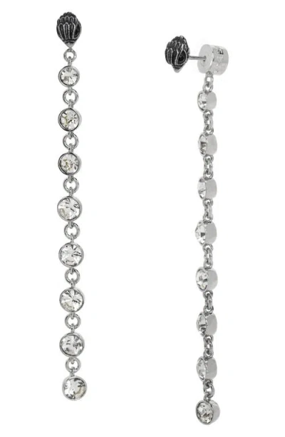 Kurt Geiger London Eagle Head Front/back Linear Earrings In Crystal