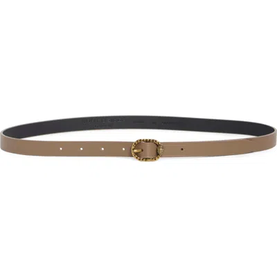 Kurt Geiger London Eagle Head Leather Belt In Brown