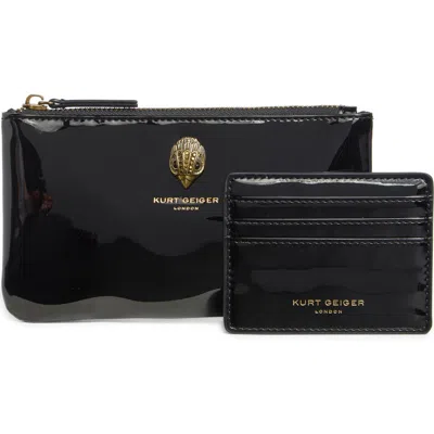 Kurt Geiger London Eagle Head Pouch And Cardholder 2-piece Set In Black