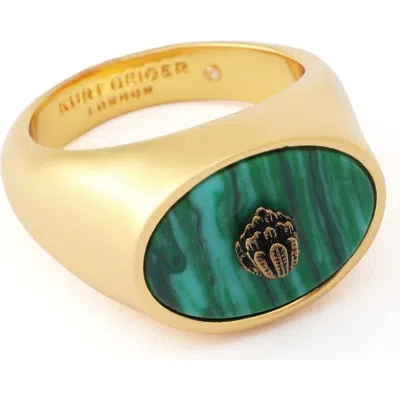 Kurt Geiger London Eagle Head Signet Ring In Brown