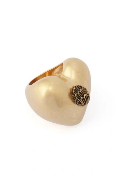 Kurt Geiger London Eagle Heart Cocktail Ring In Gold