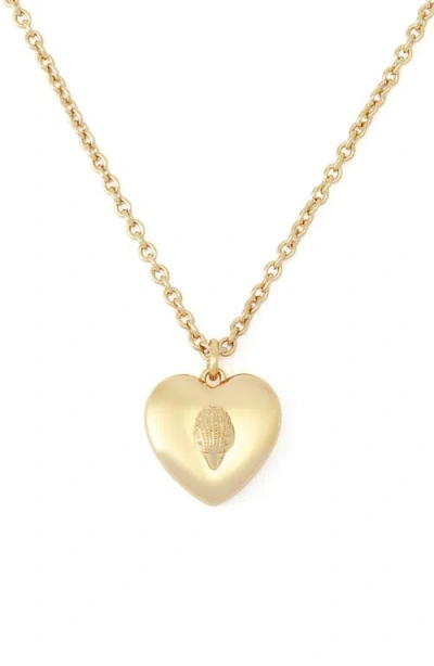 Kurt Geiger London Eagle Heart Pendant Necklace In Orange