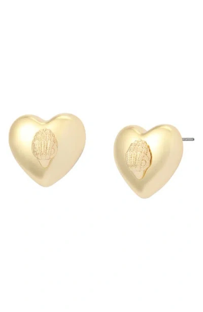 Kurt Geiger London Eagle Heart Stud Earrings In Gold