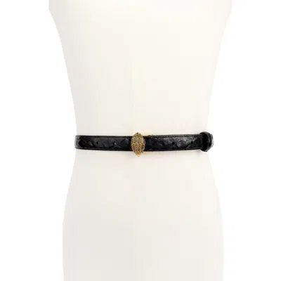 Kurt Geiger London Eagle Leather Belt In Black
