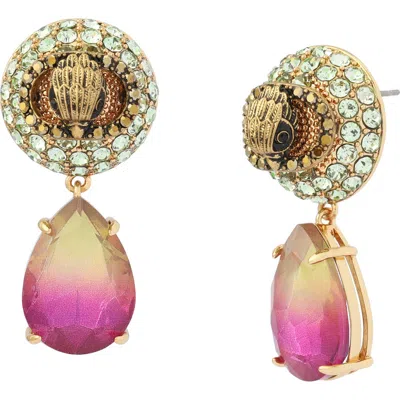 Kurt Geiger London Eagle Pavé & Crystal Drop Earrings In Pink