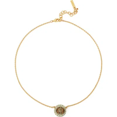 Kurt Geiger London Eagle Pave Dome Pendant Necklace In Gold