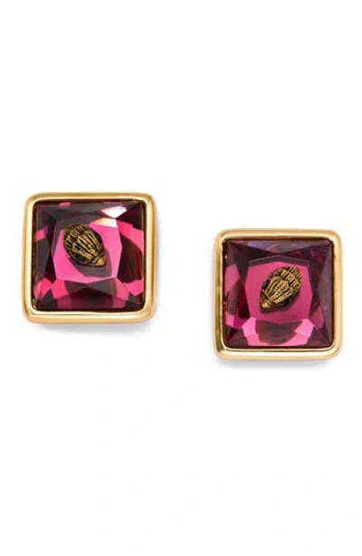 Kurt Geiger London Eagle Square Stud Earrings In Gold