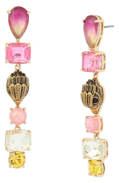 Kurt Geiger London Eagle Stone Linear Drop Earrings In Gray