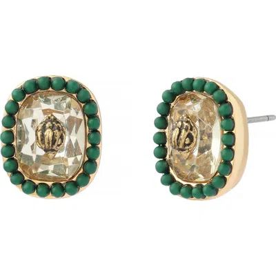 Kurt Geiger London Eagle Stone Stud Earrings In Gold