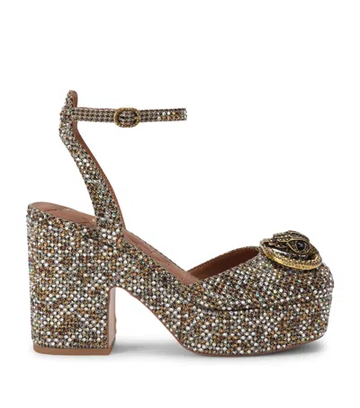 Kurt Geiger London Embellished Chelsea Platform Pumps In Brown