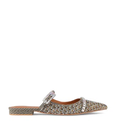 Kurt Geiger London Embellished Strass Flat Mules In Beige