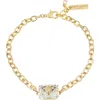 Kurt Geiger London Emerald Cut Crystal Chain Bracelet