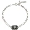 Kurt Geiger London Emerald Cut Crystal Chain Bracelet In Black Diamond