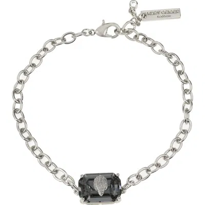 Kurt Geiger London Emerald Cut Crystal Chain Bracelet In Black Diamond