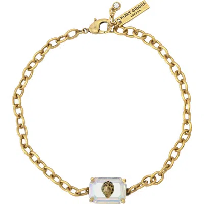 Kurt Geiger London Emerald Cut Crystal Eagle's Head Chain Bracelet In Pattern