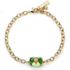 Kurt Geiger London Emerald Cut Crystal Flex Bracelet In Green