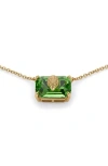 Kurt Geiger London Emerald Cut Crystal Pendant Necklace