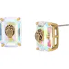 Kurt Geiger London Emerald Cut Crystal Stud Earrings