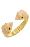 Kurt Geiger London Enamel Eagle Hinge Cuff Bracelet In Pink