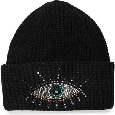Kurt Geiger London Evil Eye Beanie In White