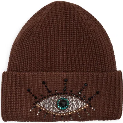 Kurt Geiger London Evil Eye Beanie In Red
