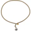 Kurt Geiger London Evil Eye Belly Chain In Antique Brass