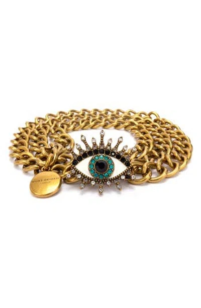 Kurt Geiger London Evil Eye Chain Belt In Gold