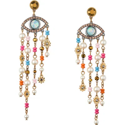 Kurt Geiger London Evil Eye Chandelier Earrings In Gold