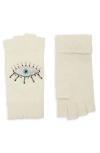 Kurt Geiger London Evil Eye Fingerless Gloves In Neutral