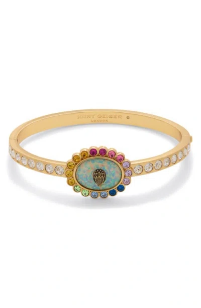 Kurt Geiger London Evil Eye Hinge Bangle Bracelet In Gold Multi
