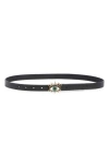 Kurt Geiger London Evil Eye Leather Belt In Black