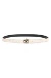 Kurt Geiger London Evil Eye Leather Belt In Brown