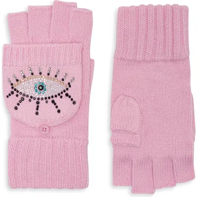 Kurt Geiger London Evil Eye Pop Top Gloves In Pink