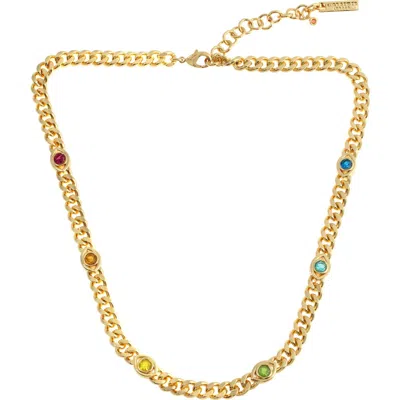 Kurt Geiger London Evil Eye Station Curb Chain Necklace