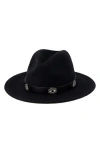 Kurt Geiger London Evil Eye Wool Felt Fedora In Black