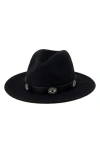 Kurt Geiger London Evil Eye Wool Felt Fedora In Black