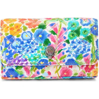 Kurt Geiger London Extra Mini Kensington Quilted Leather Crossbody Bag In Floral Multi