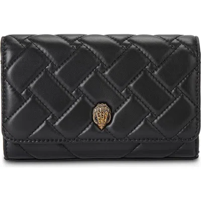 Kurt Geiger London Extra Mini Kensington Quilted Leather Wallet On A Chain In Black