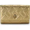 Kurt Geiger London Extra Mini Kensington Quilted Leather Wallet On A Chain In Rust/copper