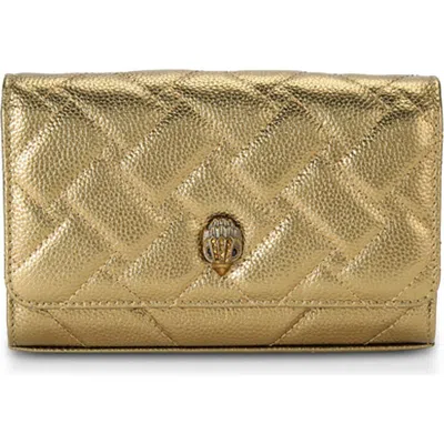 Kurt Geiger London Extra Mini Kensington Quilted Leather Wallet On A Chain In Rust/copper
