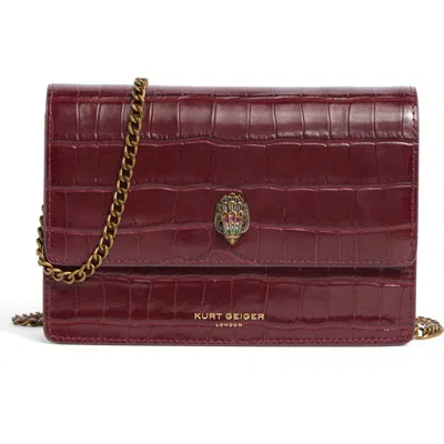 Kurt Geiger London Extra Mini Shoreditch Crossbody Bag In Burgundy