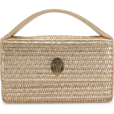 Kurt Geiger London Extra Small Bond Genuine Calf Hair & Leather Top Handle Bag In Gold