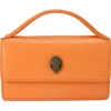 Kurt Geiger London Extra Small Bond Leather Top Handle Bag In Orange