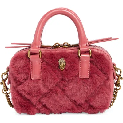 Kurt Geiger London Extra Small Kensington Faux Fur Duffle Bag In Open Pink