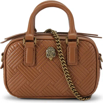 Kurt Geiger London Extra Small Kensington Quilted Leather Duffle Bag In Brown