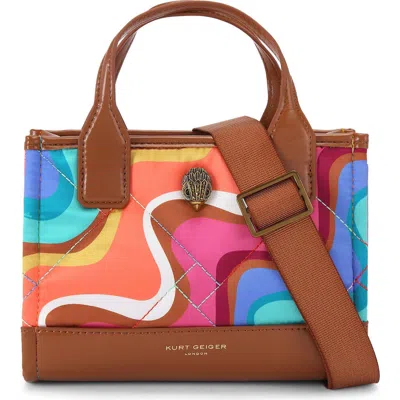 Kurt Geiger London Extra Small Quilted Shopper Bag In Brown Multi