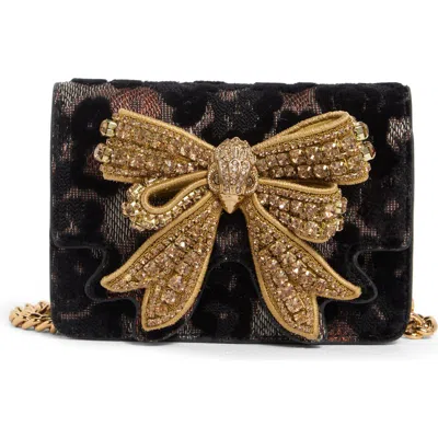 Kurt Geiger London Extra Small Shoreditch Crystal Bow Crossbody Bag In Black