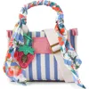 Kurt Geiger London Extra Small Southbank Stripe Shopper In Open Blue