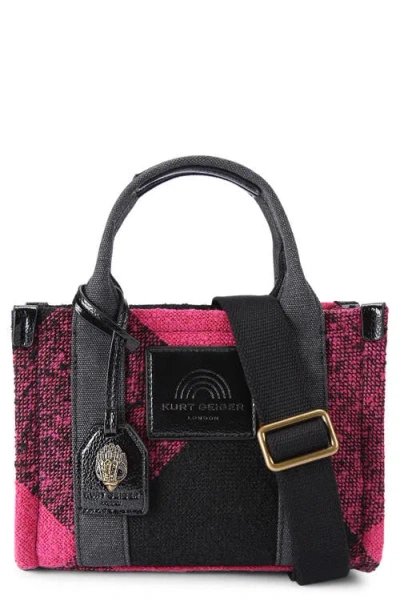 Kurt Geiger London Extra Small Southbank Tweed Tote In Open Pink