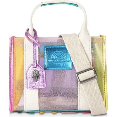 KURT GEIGER KURT GEIGER LONDON EXTRA SMALL SOUTHBANK VINYL CLEAR TOTE